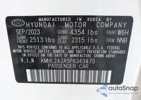 2023 Hyundai Sonata Se z USA, uszkodzony, nr VIN KMHL24JA5PA343473